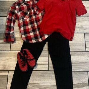 Nautica Red and Black Kids Matching Set